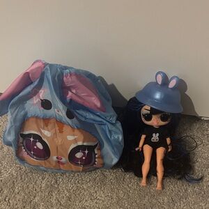 L.O.L omg Doll with Bunny Hat and inflatable bunny costume